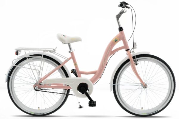 Børnecykel Kands Olivia 24”, Aluminium, 130-165 cm, 3 gear, Lyserød