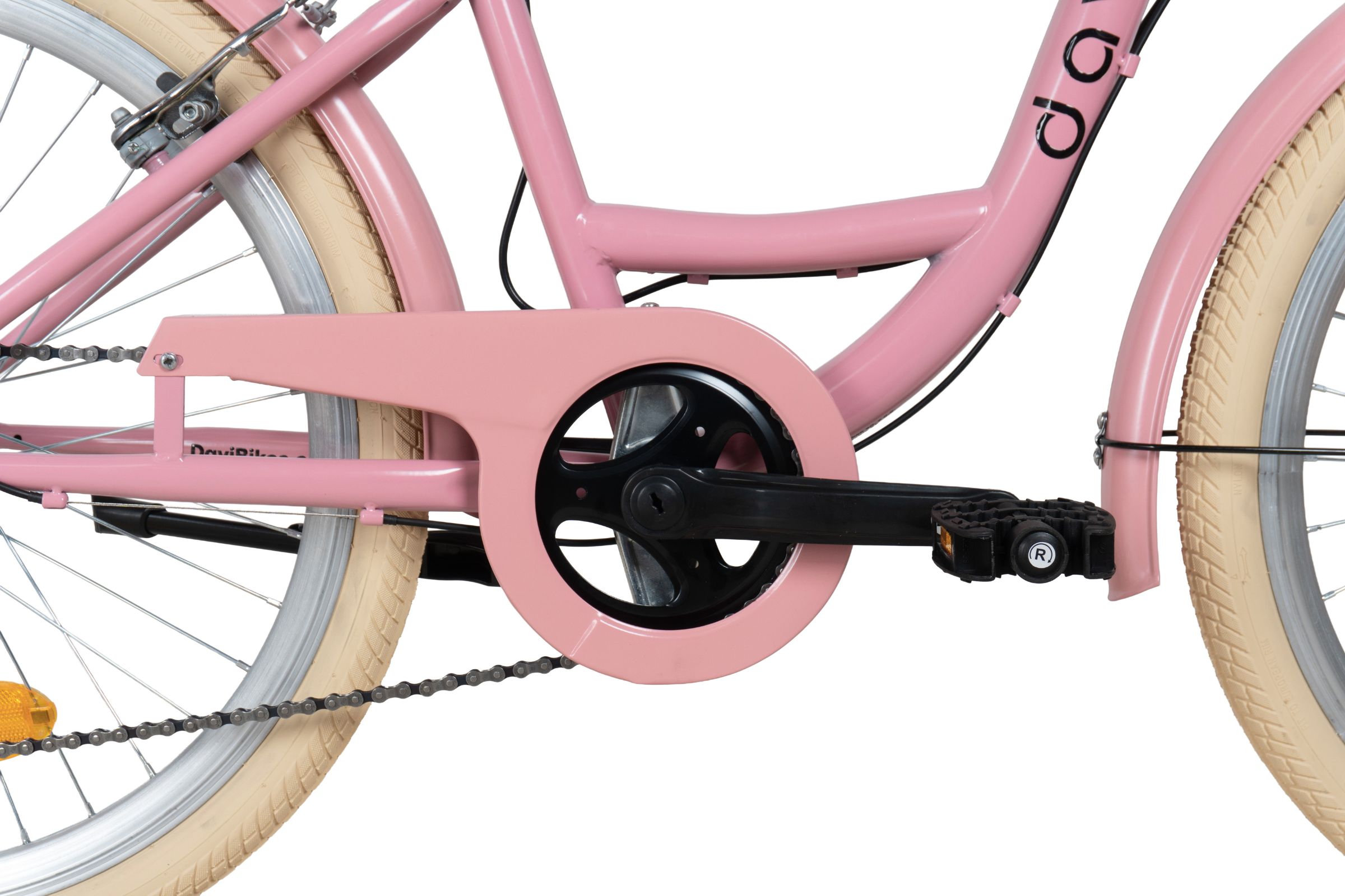 pigecykel davi amelia 24", 130 165 cm, 7 gear, lyserød/creme