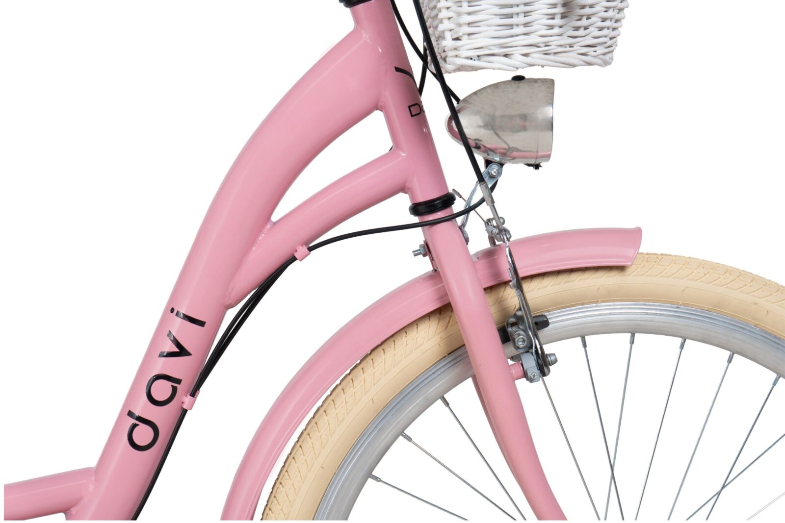 damecykel davi emma 7 gear, 26", 155 180 cm, lyserød/creme