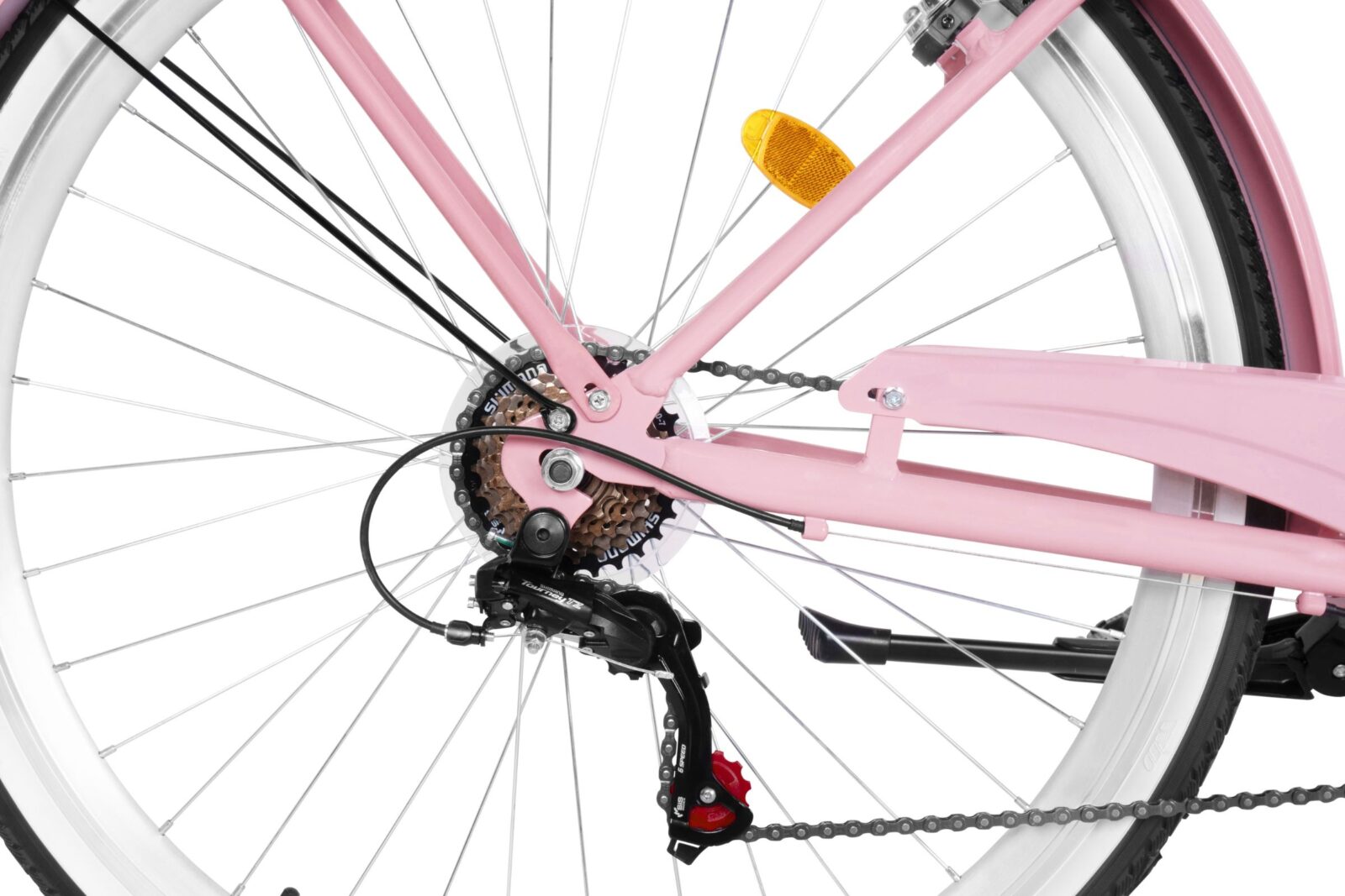 damecykel davi maria aluminium 28", 160 185 cm, 7 gear, lyserød