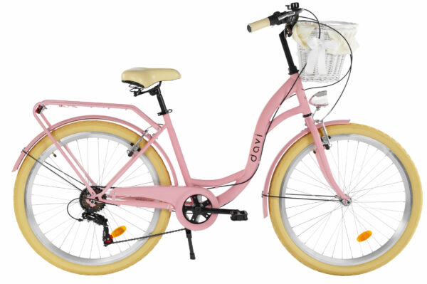 Citybikes Davi Emma 7 gear, 26", 155-180 cm, Lyserød/Creme
