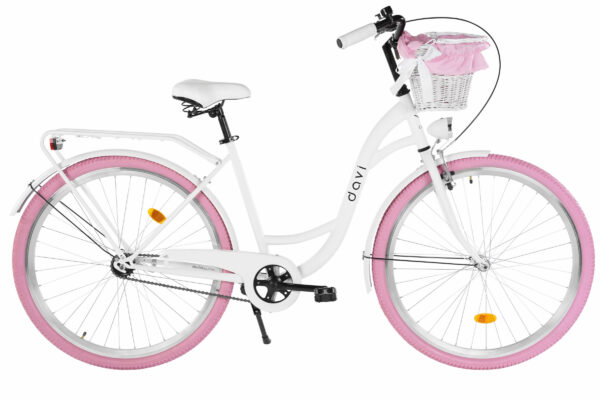 Damecykel Davi Lila 1 gear, 28", 160-185 cm, Hvid/Lyserød