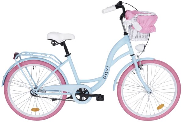 Børnecykel Davi Amelia, 24", 130-165 cm, 1 gear, Blå/Lyserød