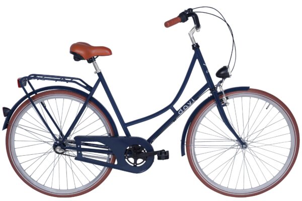 damecykel davi alma 1 gear, 28", 160 185 cm, marineblå/brun (copy)