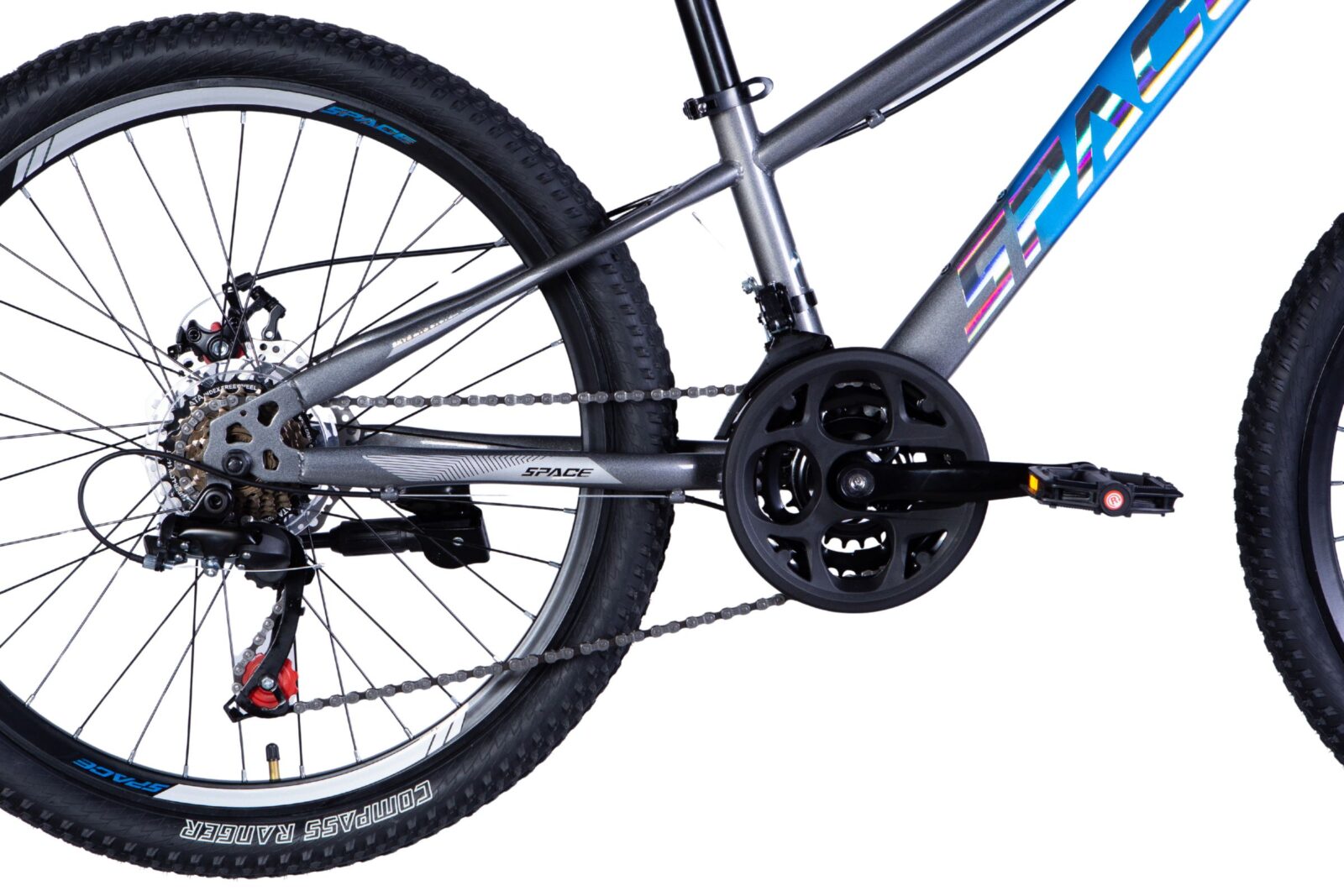 børnecykel mars 24", 130 160 cm, 21 gear, blå/harmaa