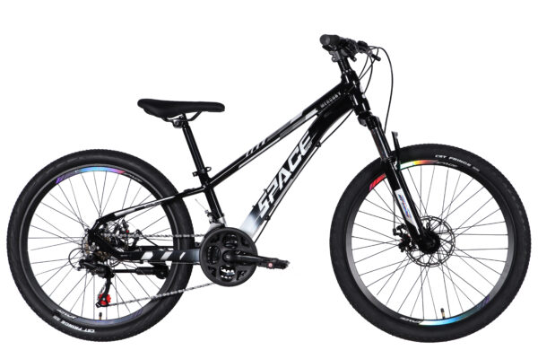 drengecykel mercury aluminium 24", 130 160 cm, 21 gear, sort