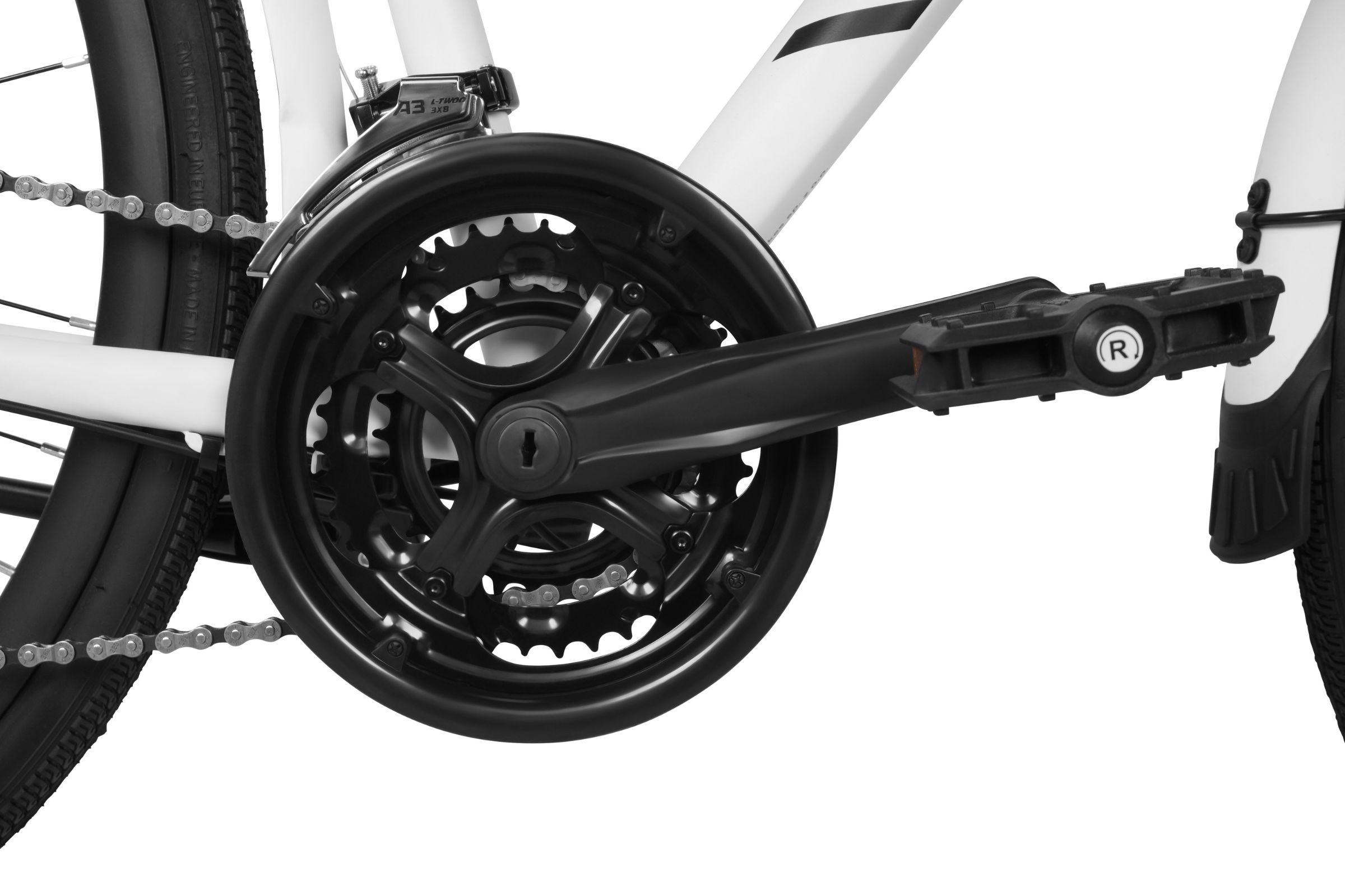 trekkingcykel davi adventuro 28", 160 185 cm, 21 gear, hvid