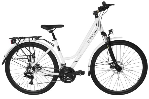 trekkingcykel davi adventuro 28", 160 185 cm, 21 gear, hvid