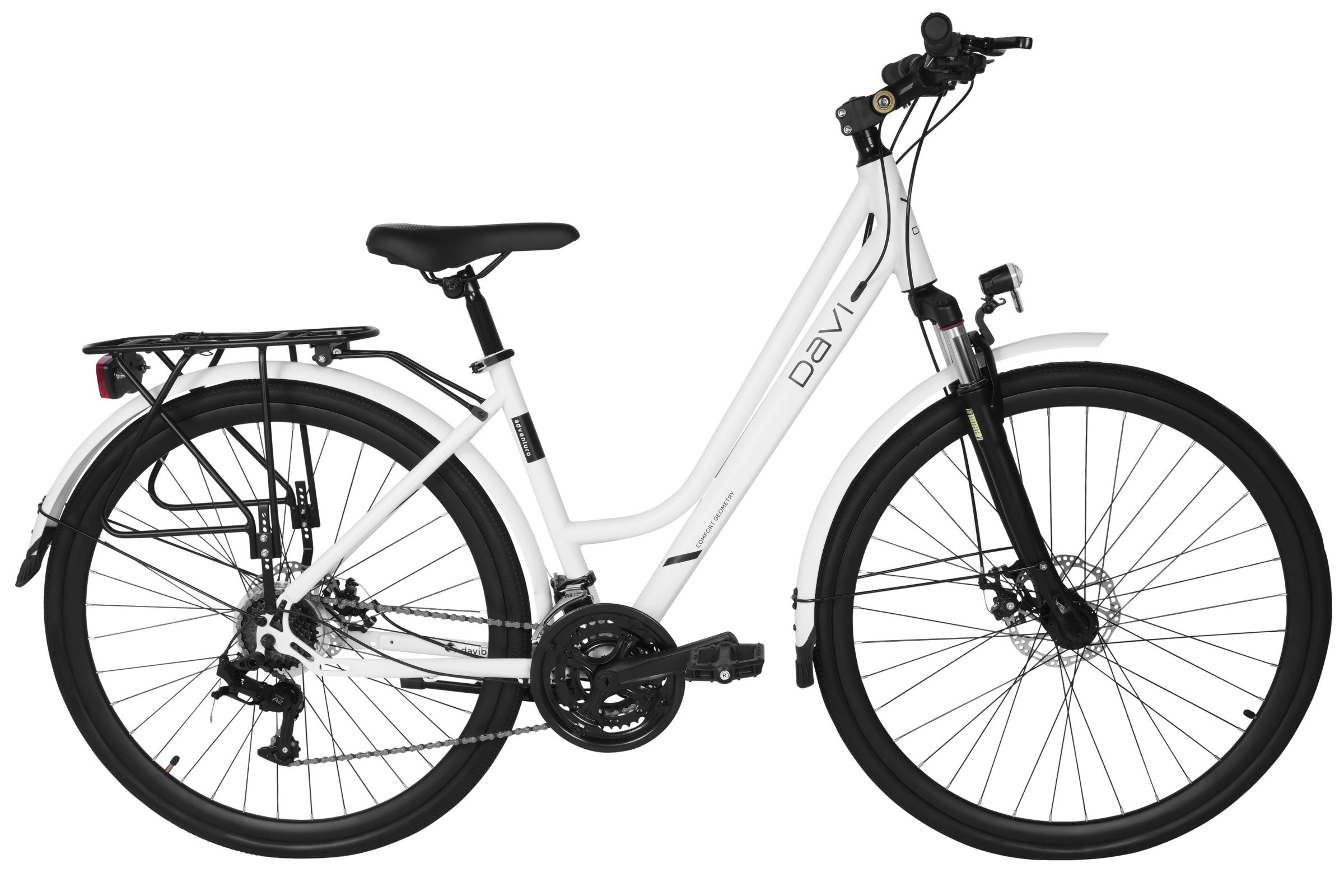 trekkingcykel davi adventuro 28", 160 185 cm, 21 gear, hvid