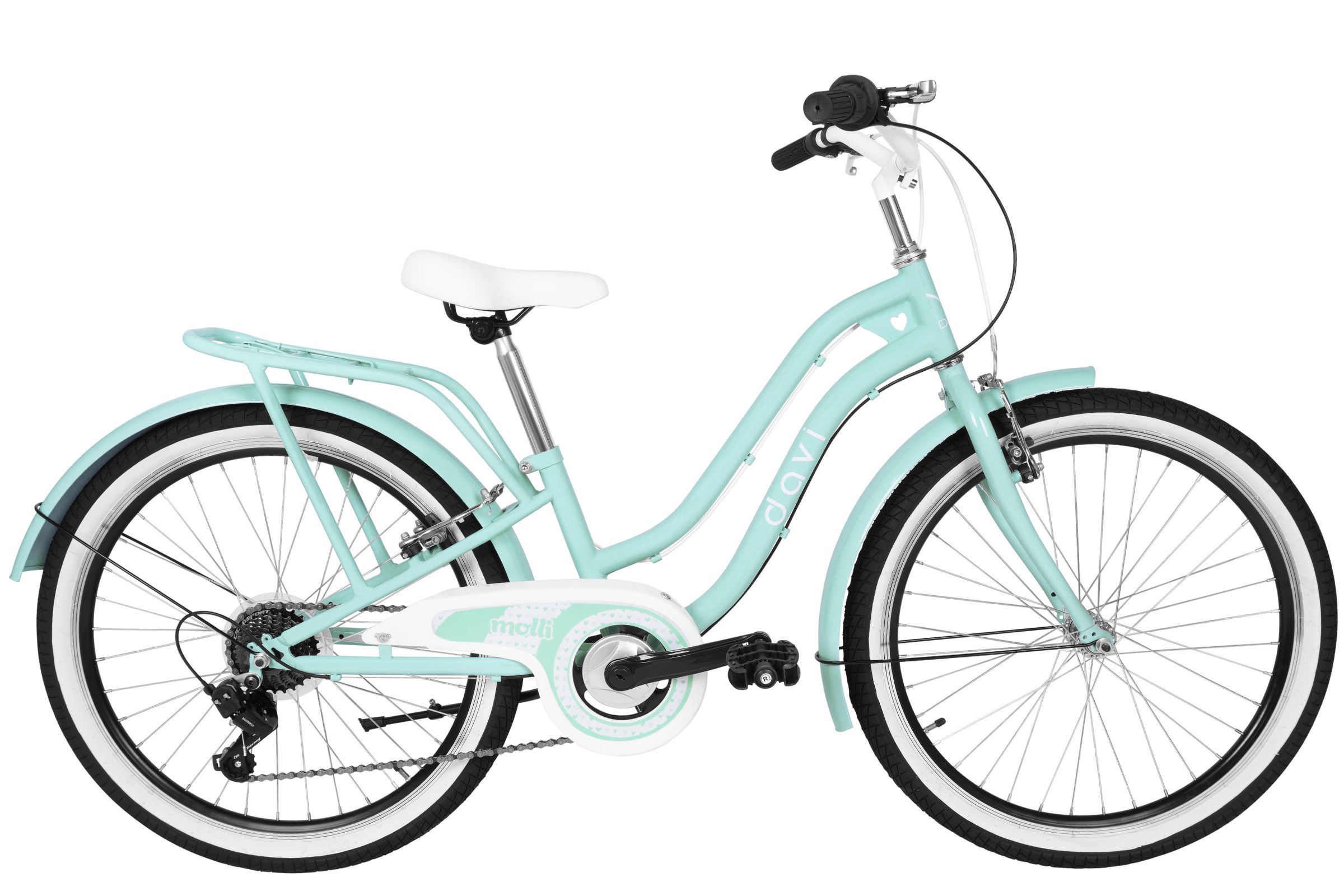 pigecykel davi molli, 24", 130 165 cm, 7 gear, grøn