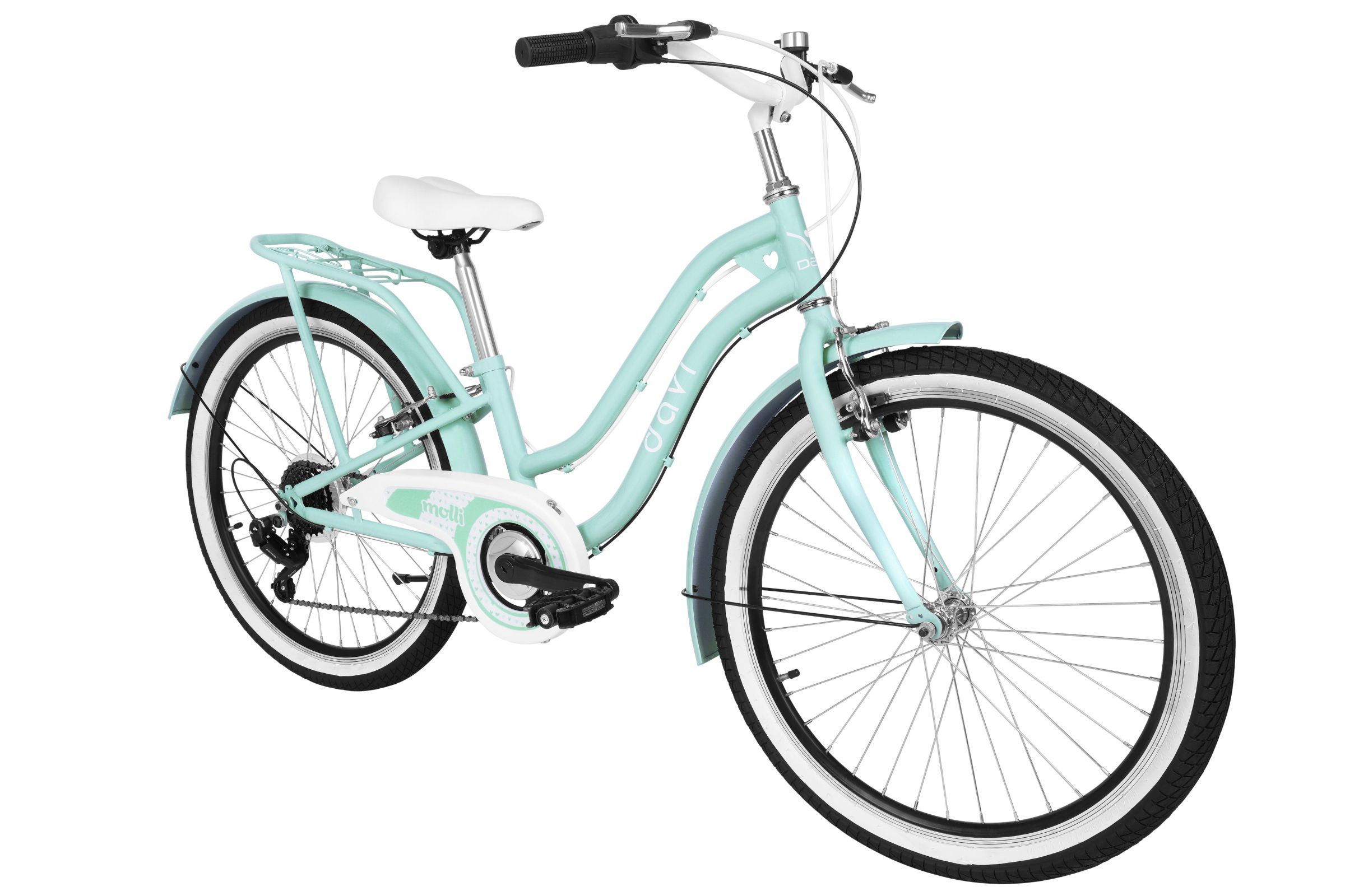 pigecykel davi molli, 24", 130 165 cm, 7 gear, grøn