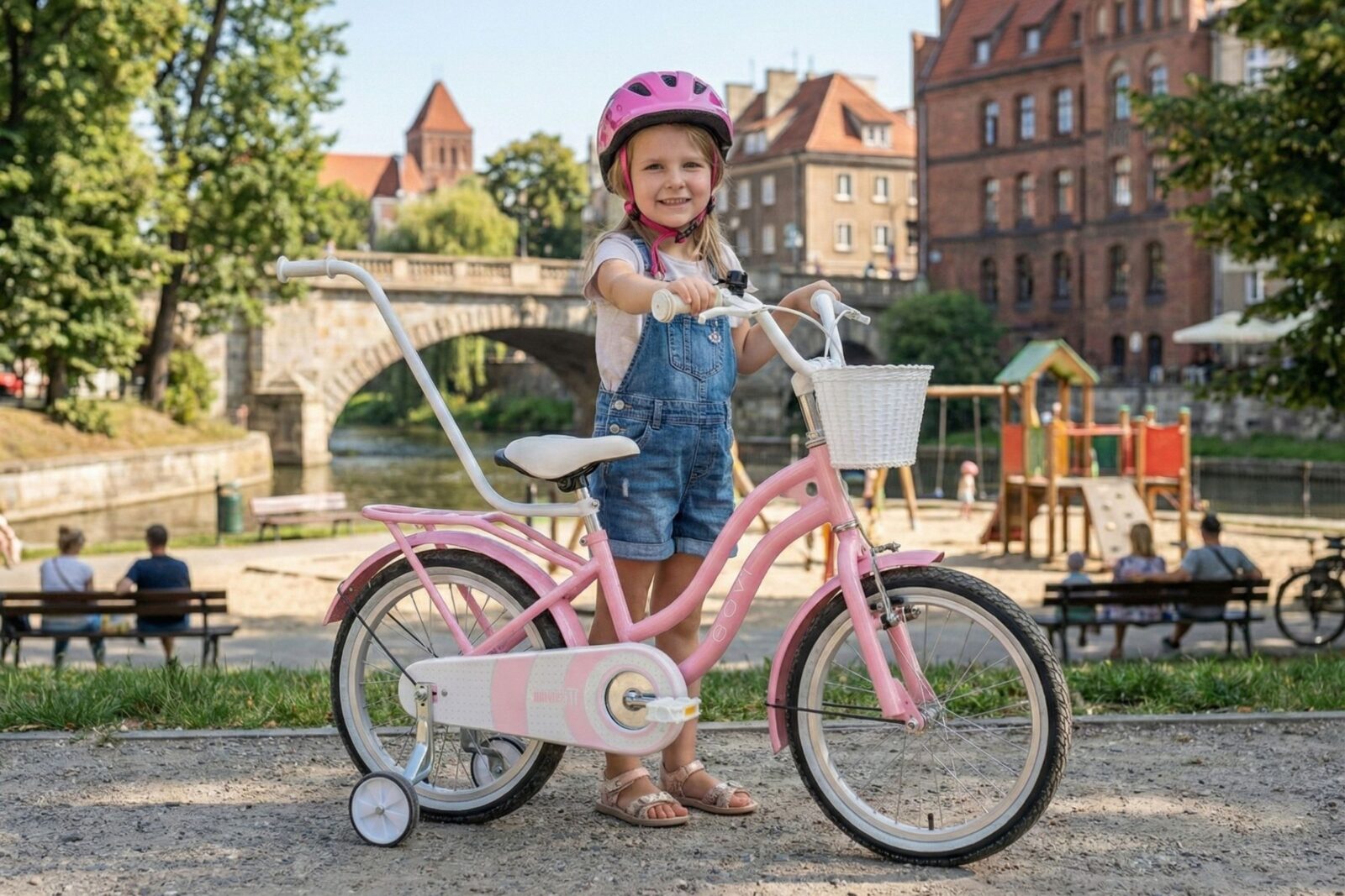 pigecykel davi molli, 16", 95 110 cm, 1 gear, lyserød