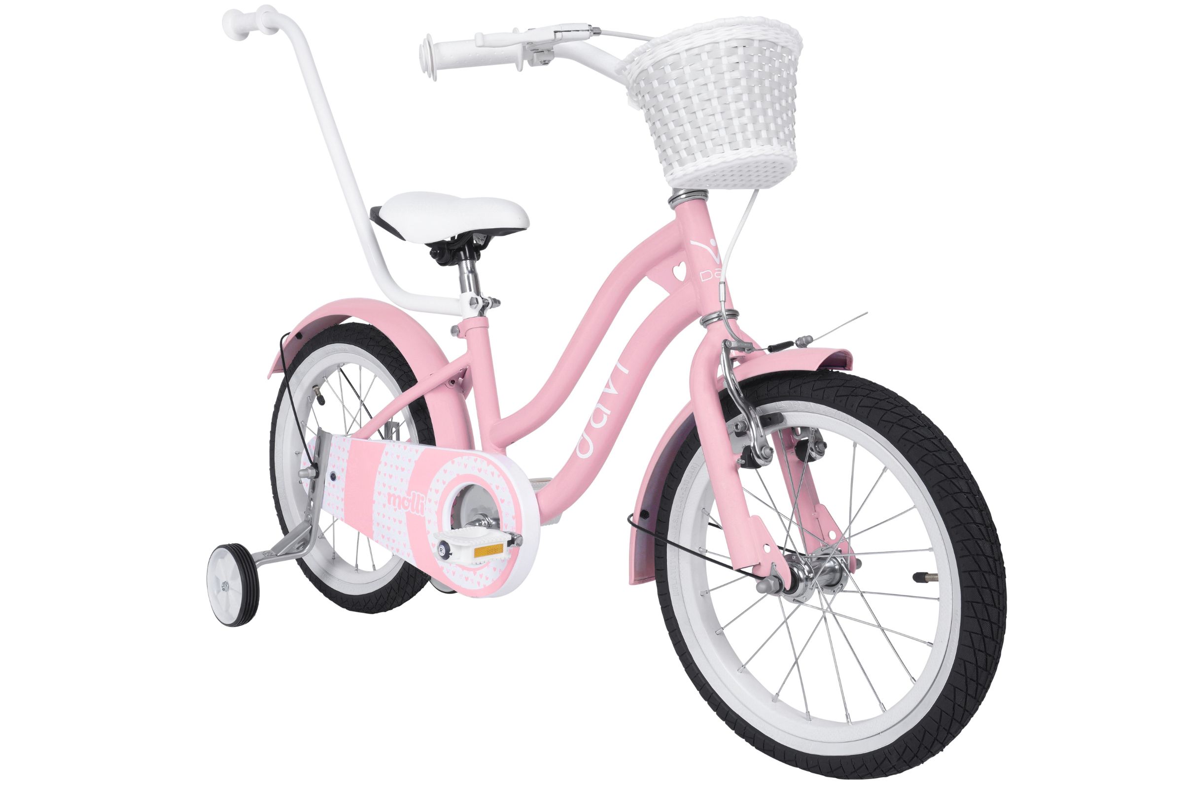 pigecykel davi molli, 16", 95 110 cm, 1 gear, lyserød