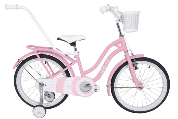 pigecykel davi molli, 20", 110 130 cm, 1 gear, lyserød