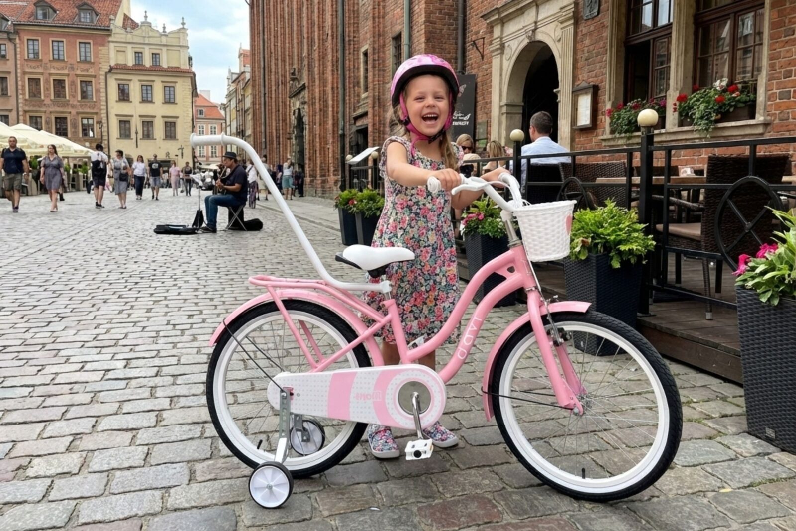 pigecykel davi molli, 20", 110 130 cm, 1 gear, lyserød