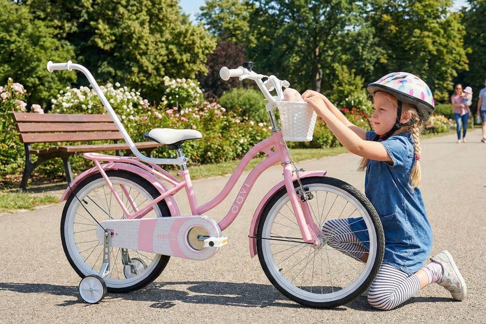 pigecykel davi molli, 20", 110 130 cm, 1 gear, lyserød
