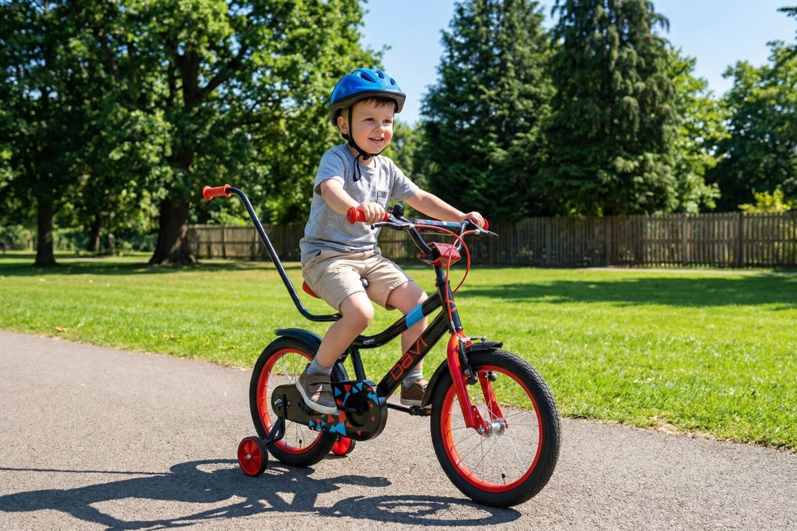 drengecykel davi zippy, 16", 95 110 cm, 1 gear, sort