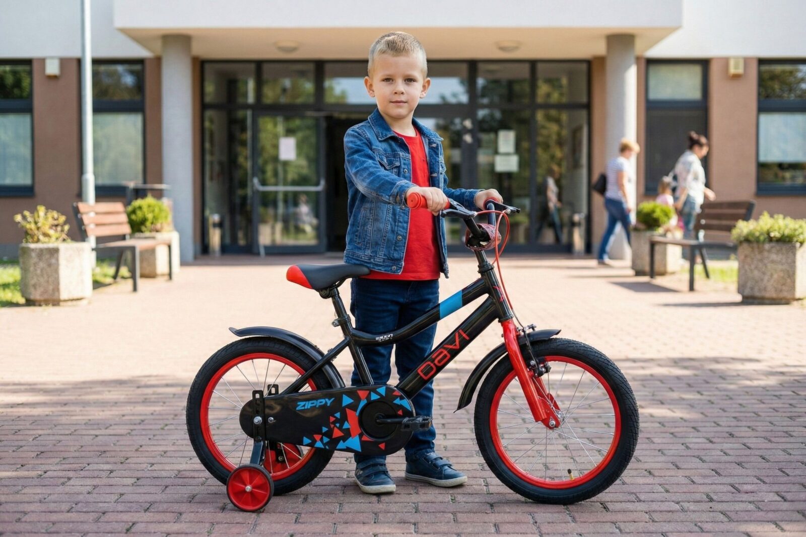 drengecykel davi zippy, 16", 95 110 cm, 1 gear, sort