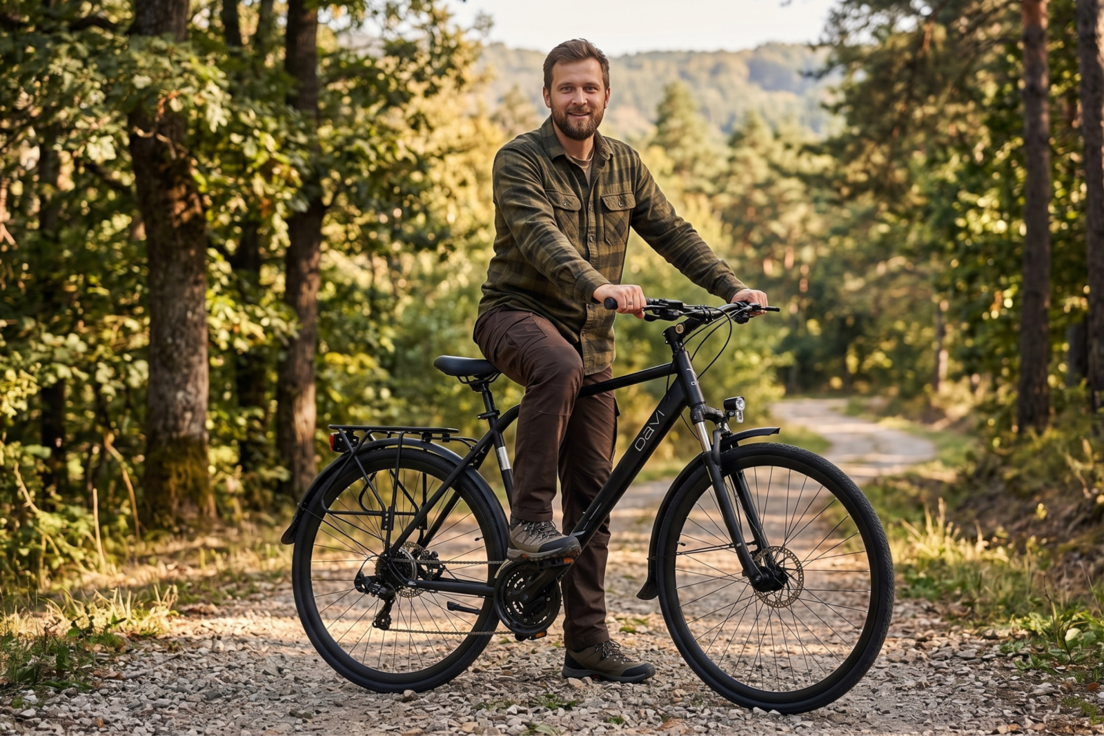 trekkingcykel davi adventuro 28", 160 185 cm, 21 gear, sort