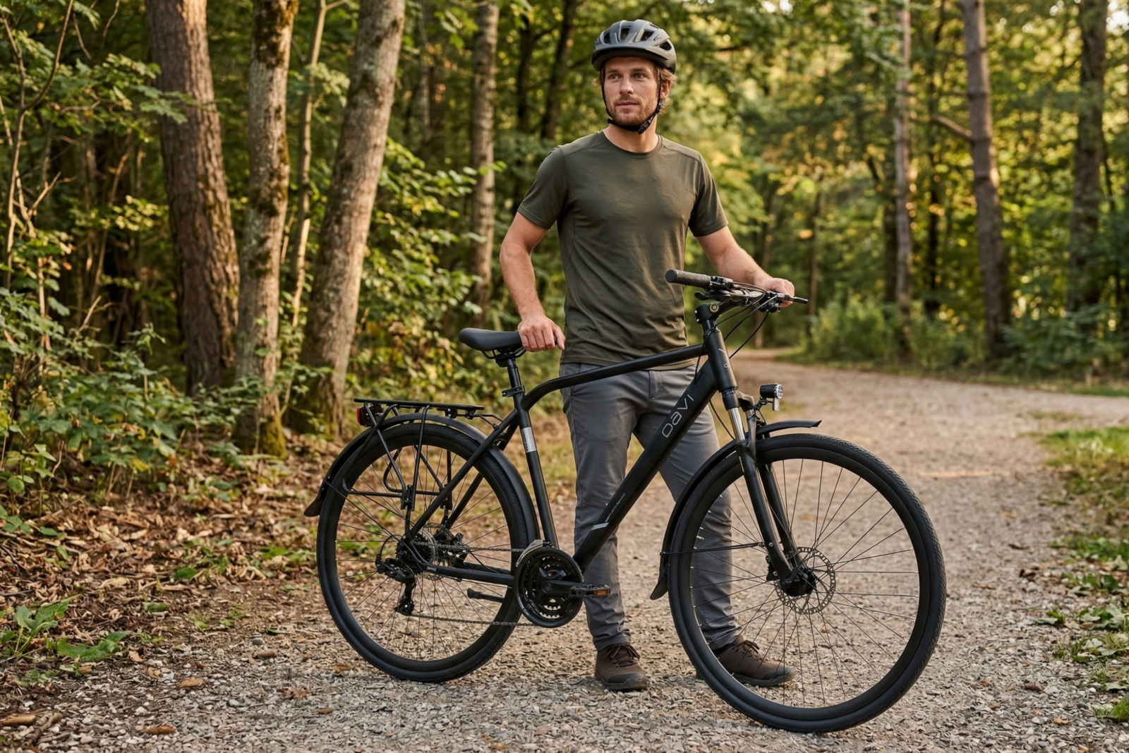 trekkingcykel davi adventuro 28", 160 185 cm, 21 gear, sort