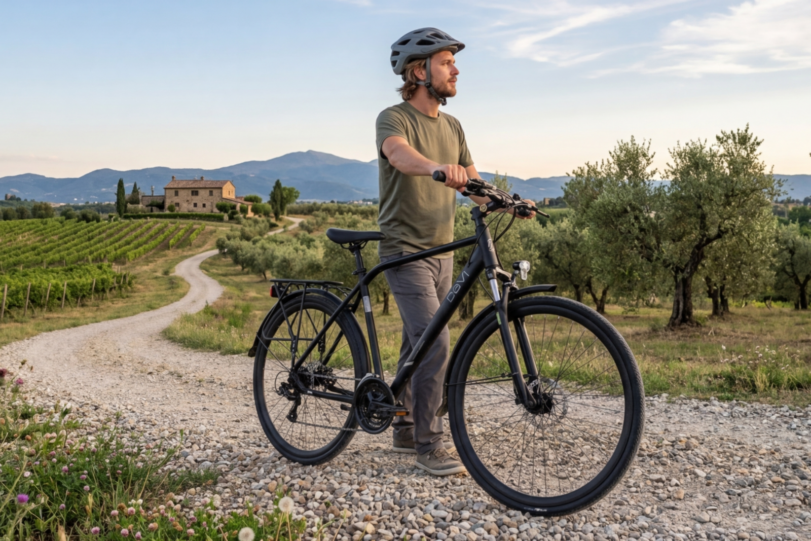 trekkingcykel davi adventuro 28", 160 185 cm, 21 gear, sort