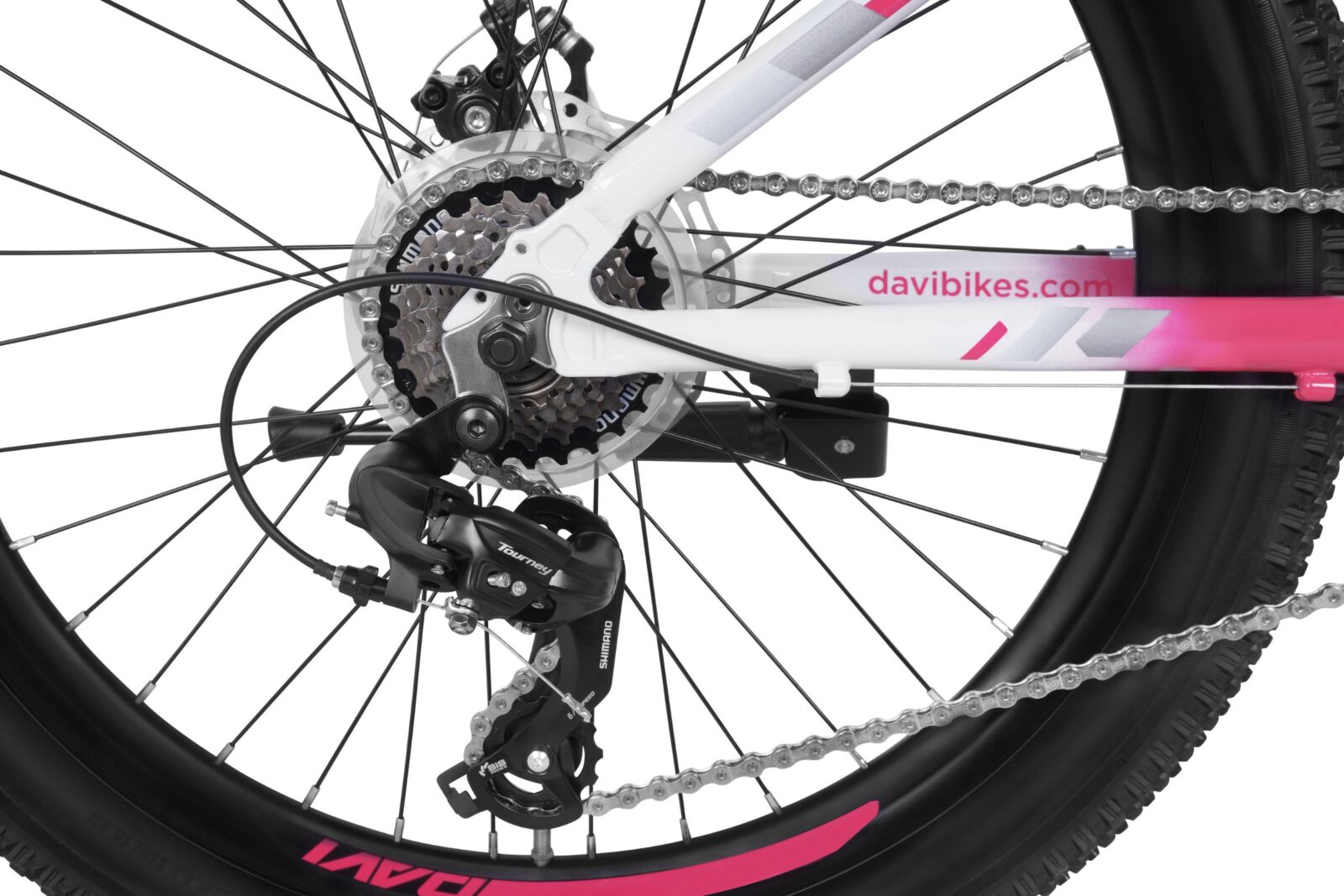 bicicleta copi davi bella aluminiu, 24", 130 160 cm, 21 viteze, roz/alb (copy)