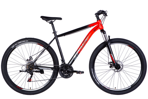 mountainbike mars 29", 170 195 cm, 21 gear, sort/rød