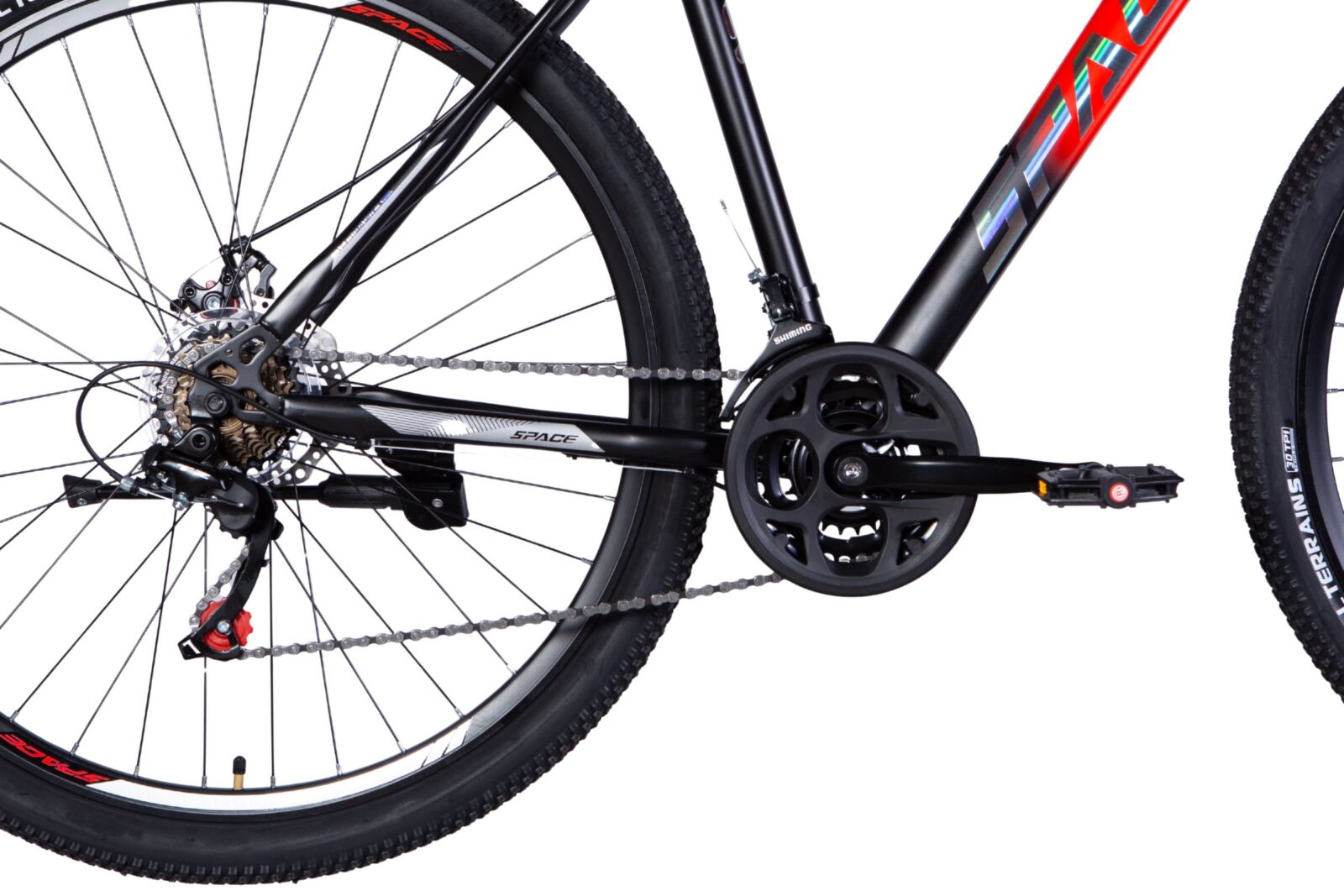 mountainbike mars 29", 170 195 cm, 21 gear, sort/rød