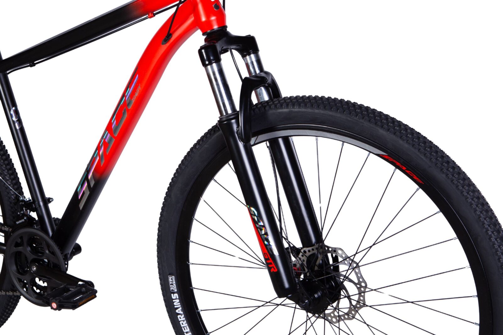 mountainbike mars 29", 170 195 cm, 21 gear, sort/rød