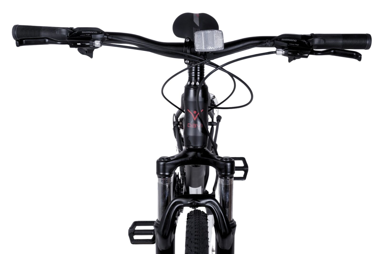 mountainbike davi montaro aluminium, 27.5", 160 185 cm, 21 gear, sort/rød