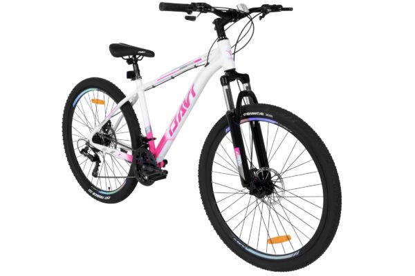 mountainbike davi bella aluminium, 27,5", 160 185 cm, 21 gear, hvid/lyserød/