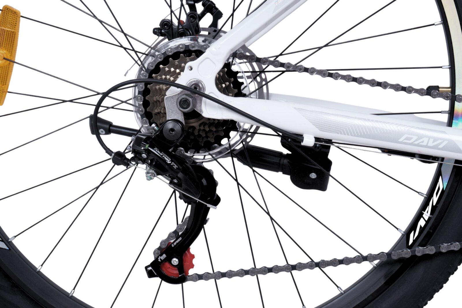 mountainbike davi bella aluminium, 27,5", 160 185 cm, 21 gear, lyserød/hvid