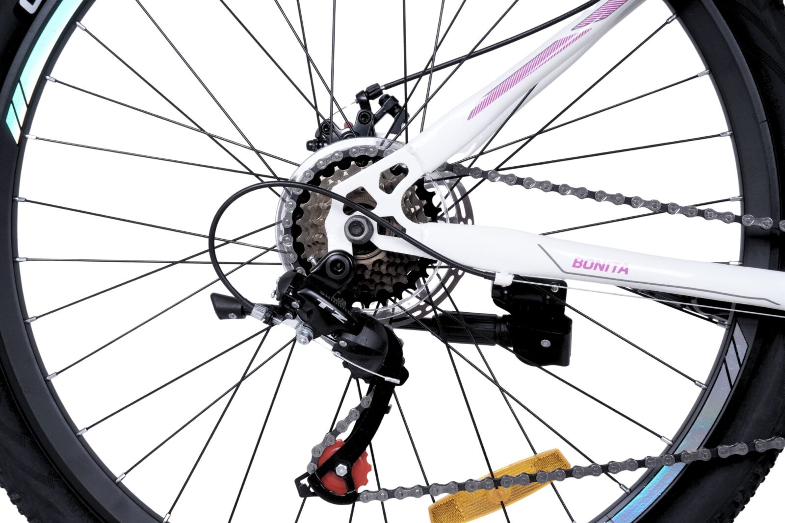 mountainbike davi bonita 27,5", 160 185 cm, 21 gear, hvid/lyserød