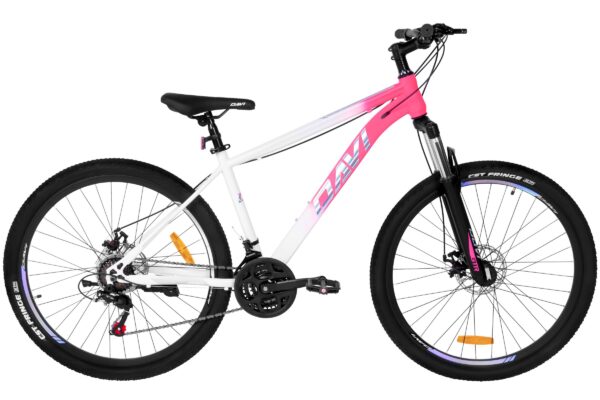 mountainbike davi bonita 27,5", 160 185 cm, 21 gear, lyserød/hvid