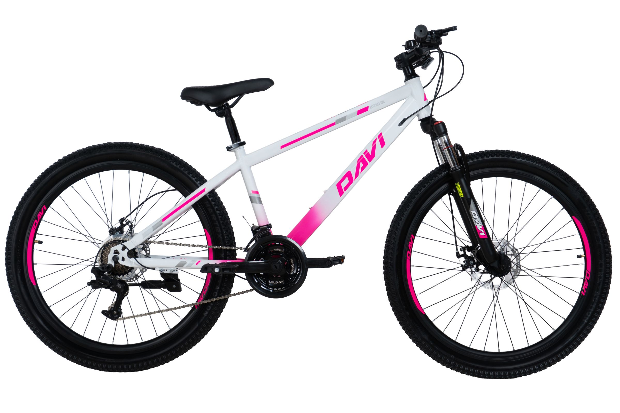 Mountainbike Davi Bonita 26″, 145-170 cm, 21 gear, Lyserød/Hvid