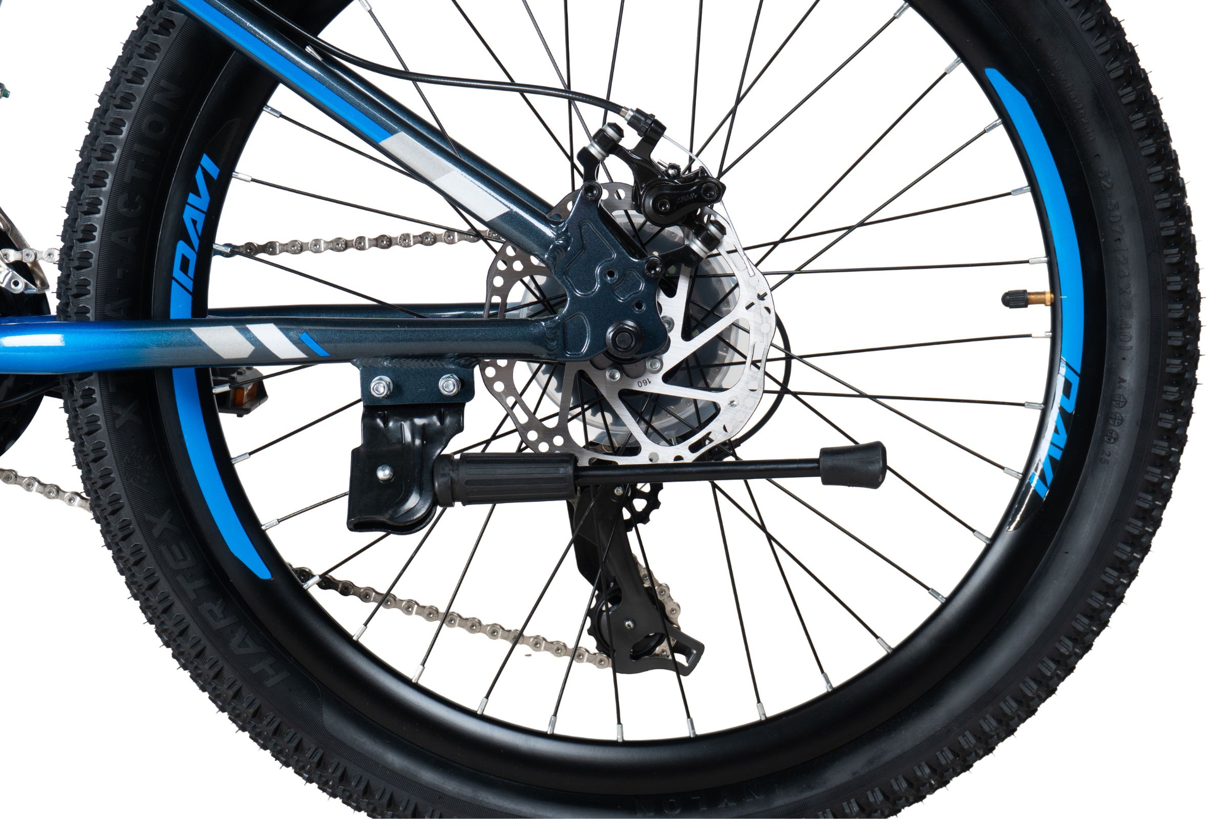 drengecykel davi montaro aluminium, 24", 130 160 cm, 21 gear, grå/blå