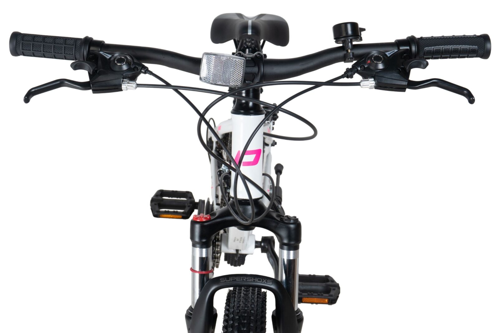 bicicleta copii davi bonita 24", 130 160 cm, 21 viteze, roz/alb