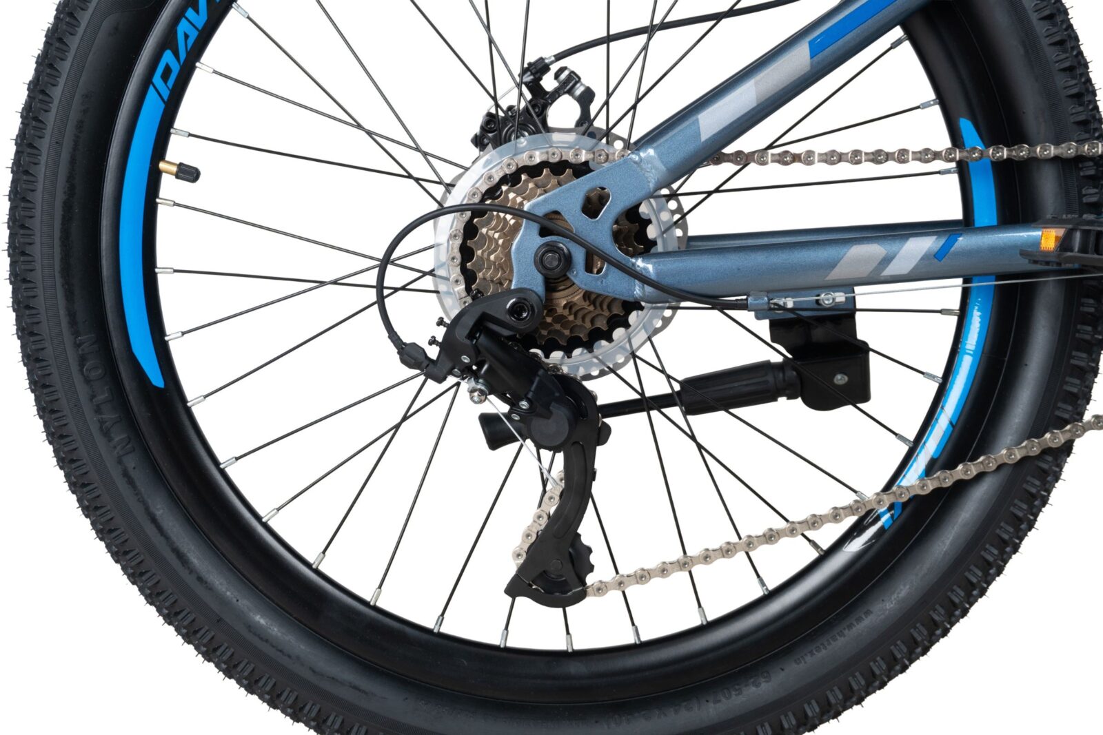 bicicleta copii davi terrano 24", 130 160 cm, 21 viteze, gri/albastru