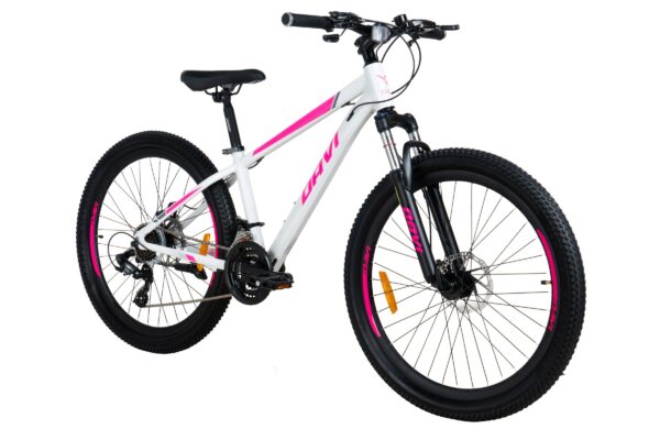 mountainbike davi bella aluminium, 27,5", 160 185 cm, 21 gear, lyserød/hvid (copy)