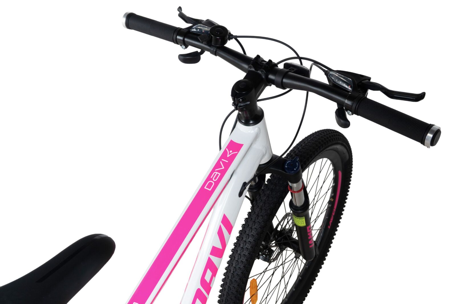 mountainbike davi bella aluminium, 26", 145 170 cm, 21 gear, lyserød/hvid