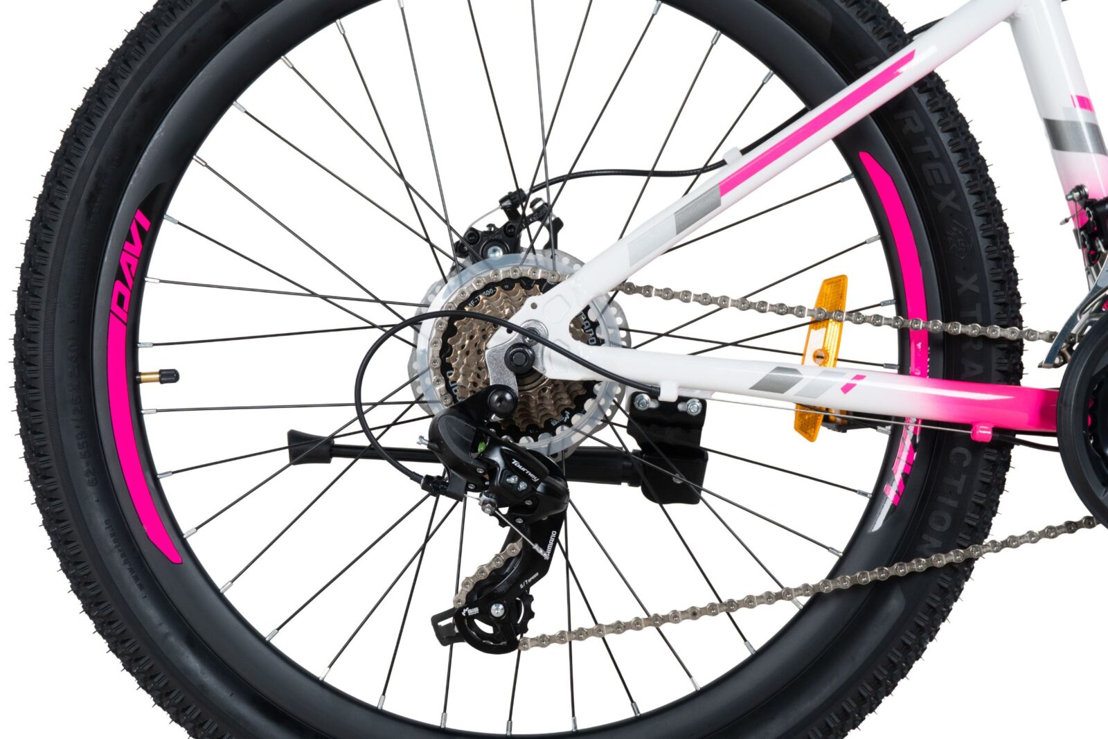 mountainbike davi bella aluminium, 26", 145 170 cm, 21 gear, lyserød/hvid (copy)