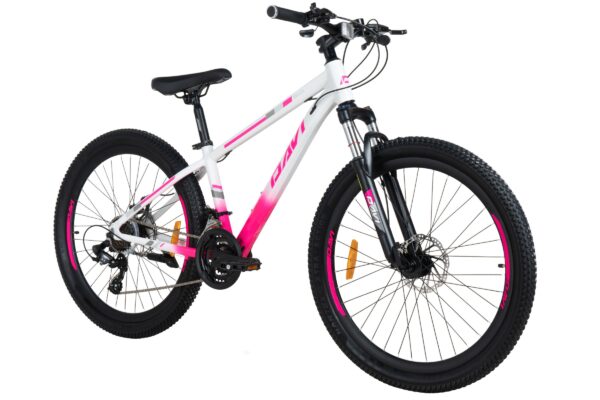mountainbike davi bella aluminium, 26", 145 170 cm, 21 gear, lyserød/hvid (copy)