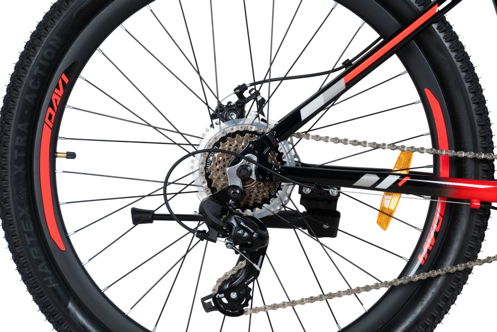 mountainbike davi montaro aluminium, 26", 145 170 cm, 21 gear, rød/sort (copy)