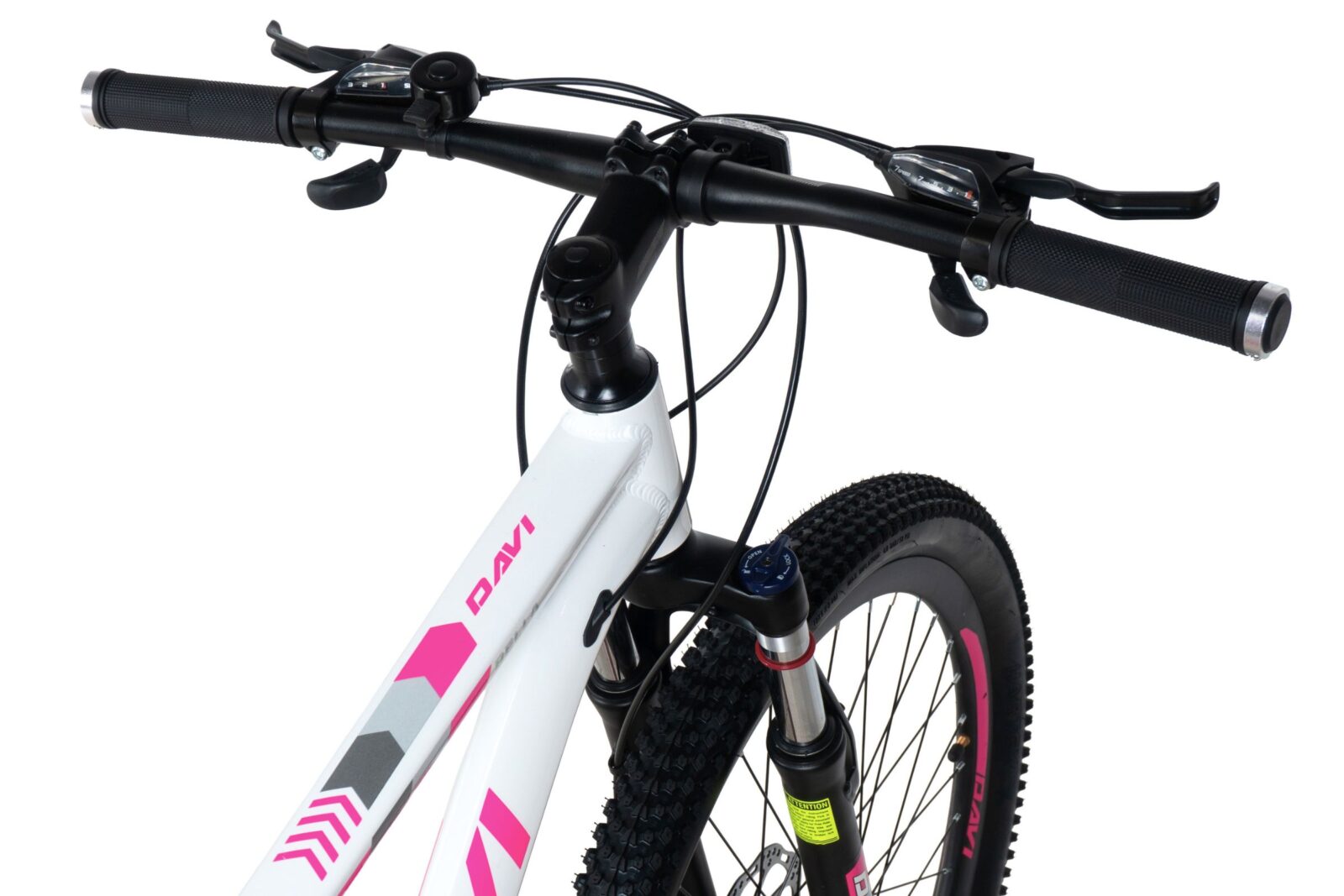 mountainbike davi bella aluminium, 27,5", 160 185 cm, 21 gear, lyserød/hvid/