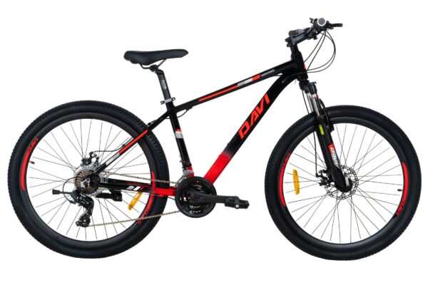 mountainbike davi montaro aluminium, 27,5", 160 185 cm, 21 gear, rød/sort (copy)