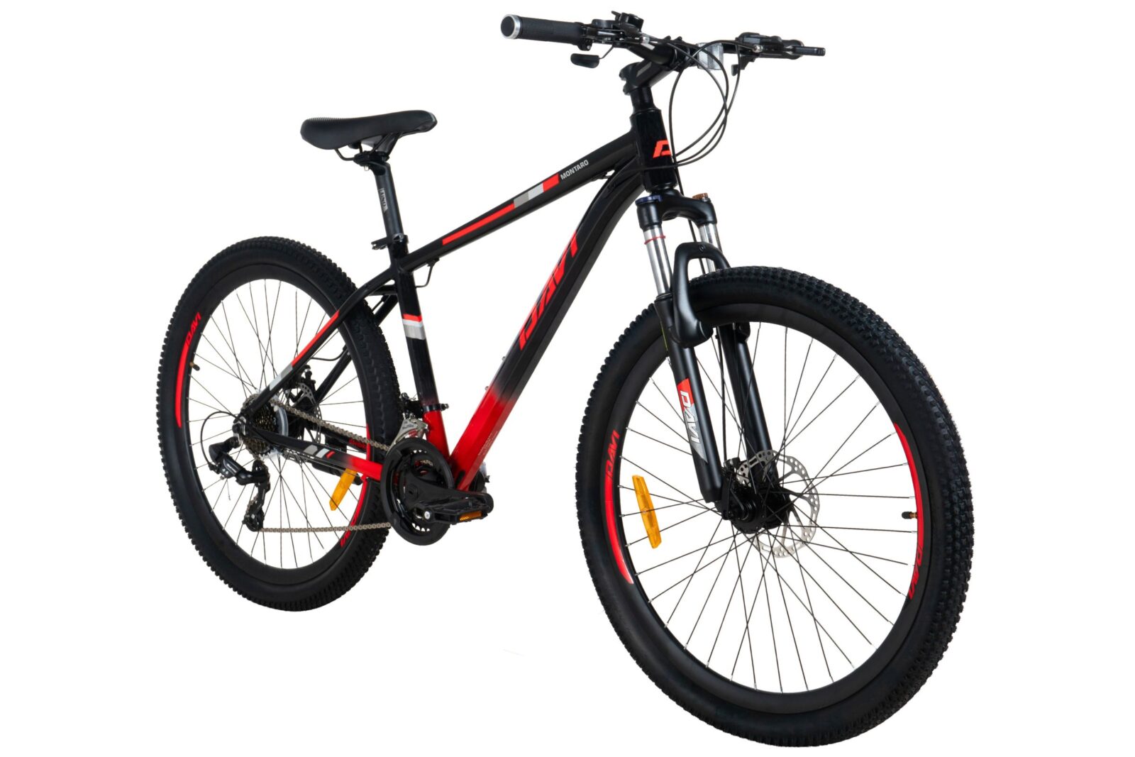 mountainbike davi montaro aluminium, 27,5", 160 185 cm, 21 gear, rød/sort (copy)