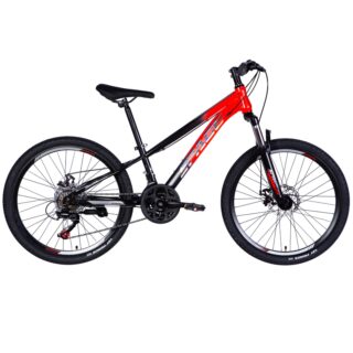 Drengecykel Mars 24", 130-160 cm, 21 gear, Sort/Rød