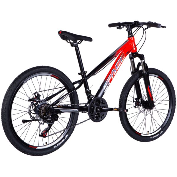 drengecykel mars 24", 130 160 cm, 21 gear, sort/rød