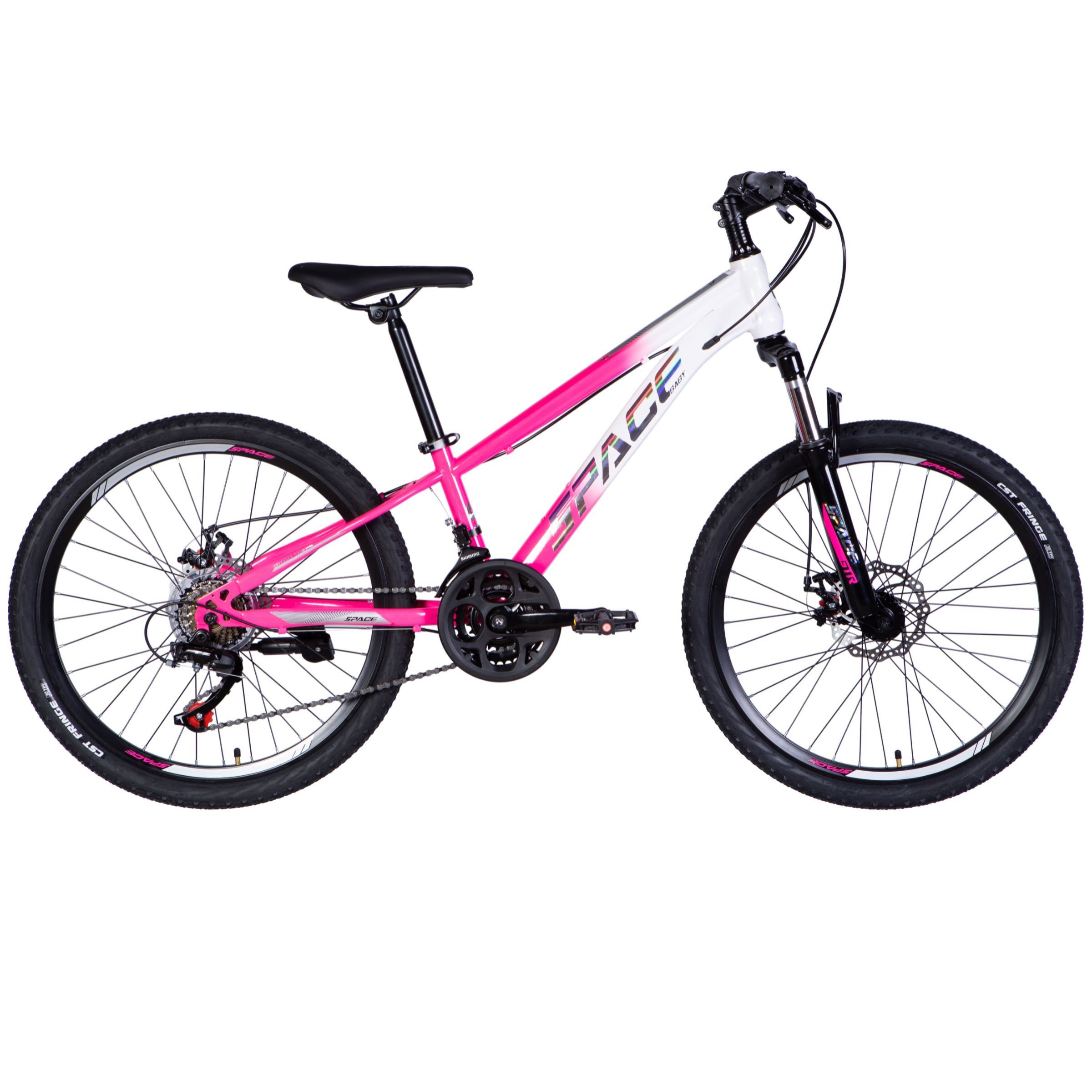 Pigecykel Mars 24", 130-160 cm, 21 gear, Hvid/Lyserød