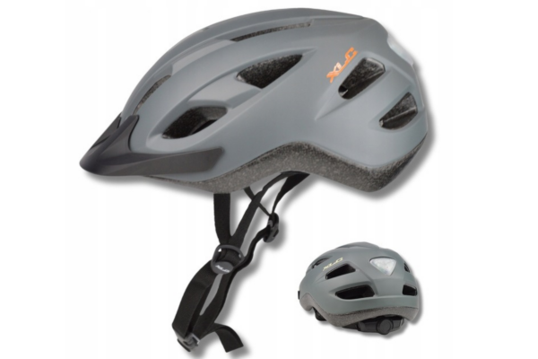 cykelhjelm bh c32, led belysning, 53 60 cm, grå